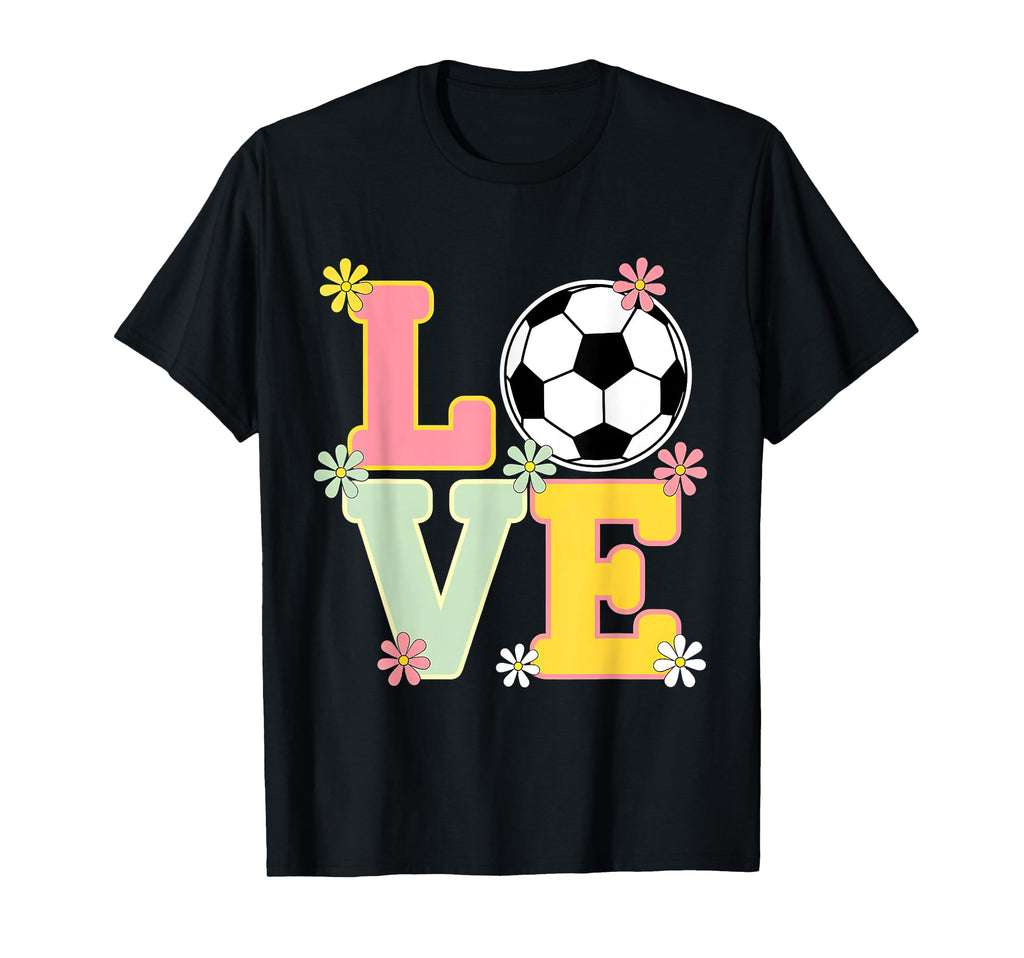 Colorful Love Soccer Floral T-Shirt - Casual Everyday Wear for Adults - T-Shirt, Sweatshirt, Hoodie