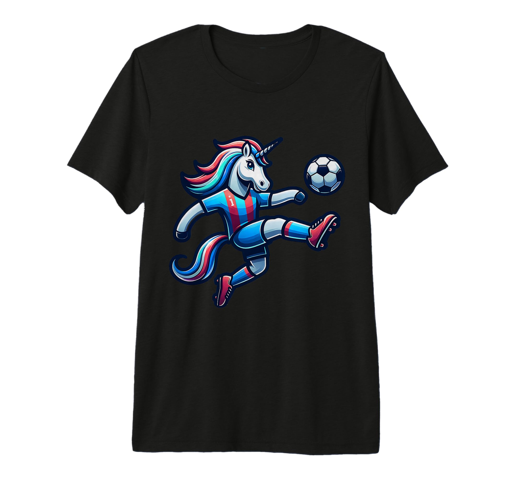 Footballer Unicorn Fans Soccer Team T-Shirt - Graphic Print Unisex - T-Shirt, Sweatshirt, Hoodie