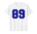Blue Sports Team Number 89 T-Shirt - Aesthetic Graphic for Adults - T-Shirt, Sweatshirt, Hoodie