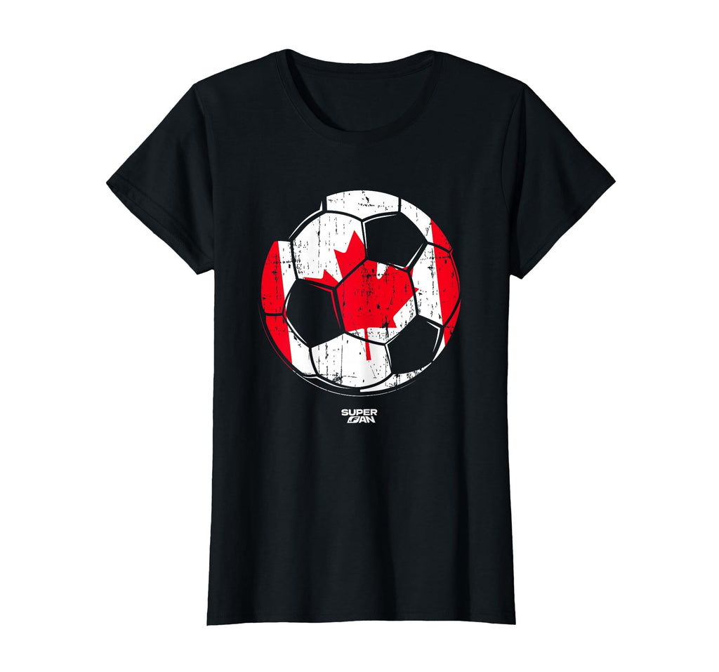 Superfan Canada Soccer Ball Flag T-Shirt - Streetwear Style Men Women - T-Shirt, Sweatshirt, Hoodie