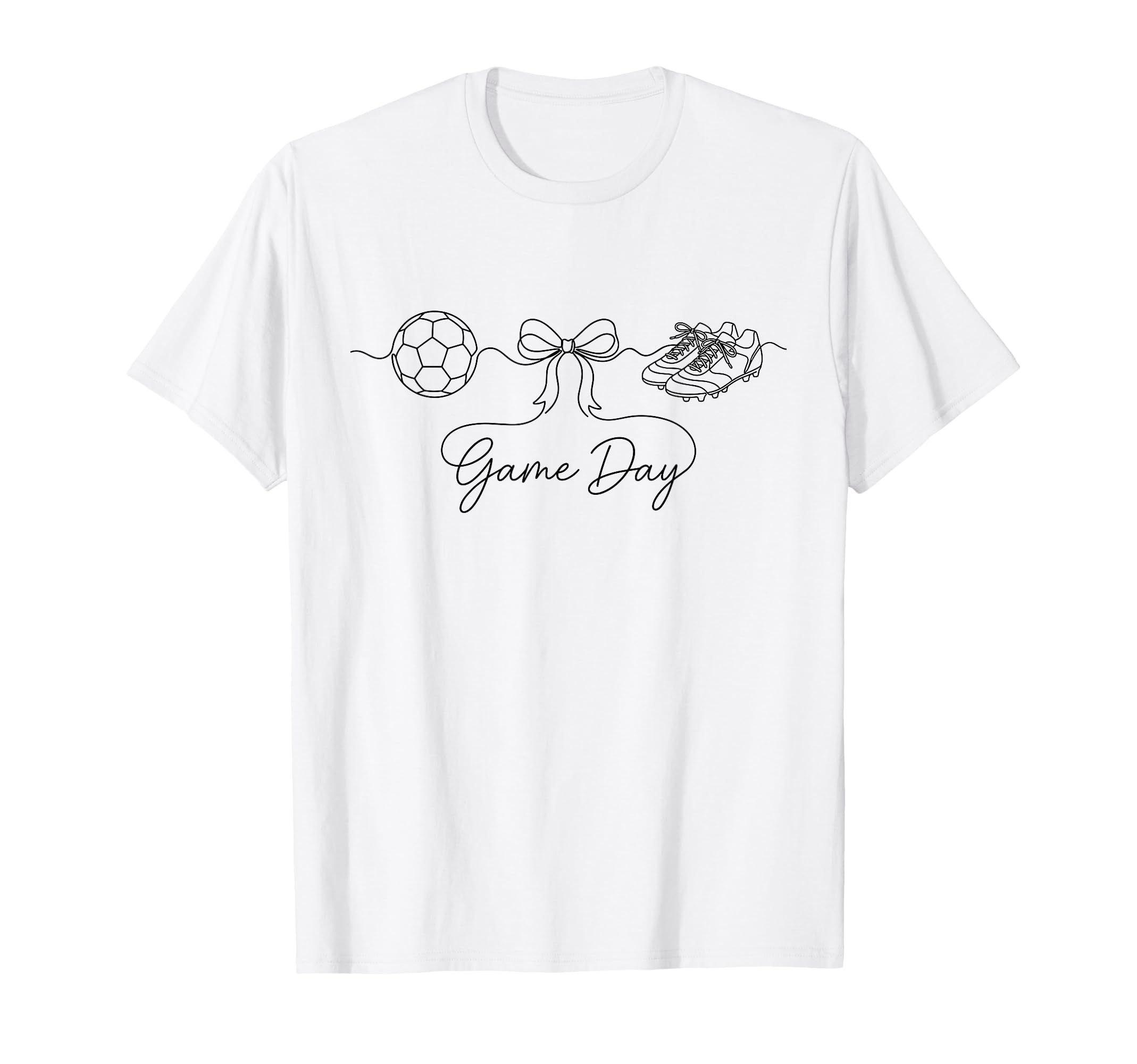 Game Day Soccer Mom Ball Bow T-Shirt - Casual Everyday Wear for Adults - T-Shirt, Sweatshirt, Hoodie