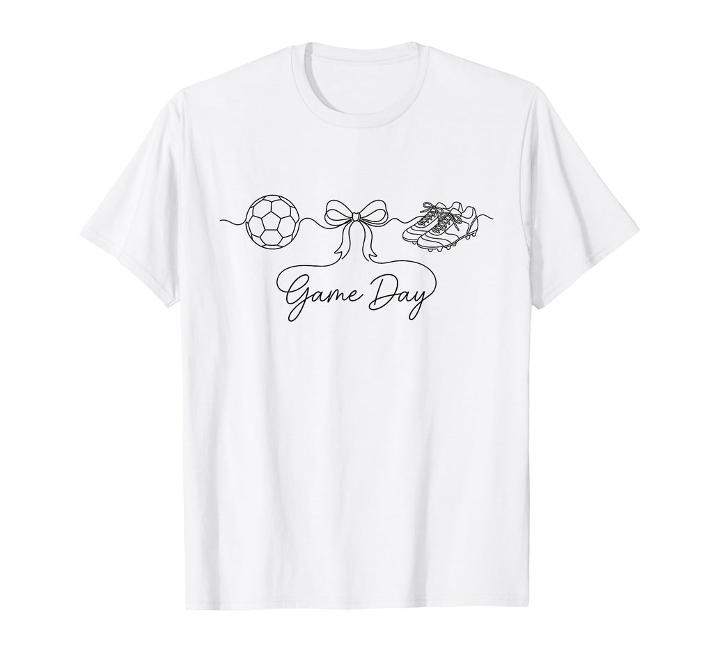 Game Day Soccer Mom Ball Bow Cleats T-Shirt - Custom Art Print Men Women - T-Shirt, Sweatshirt, Hoodie
