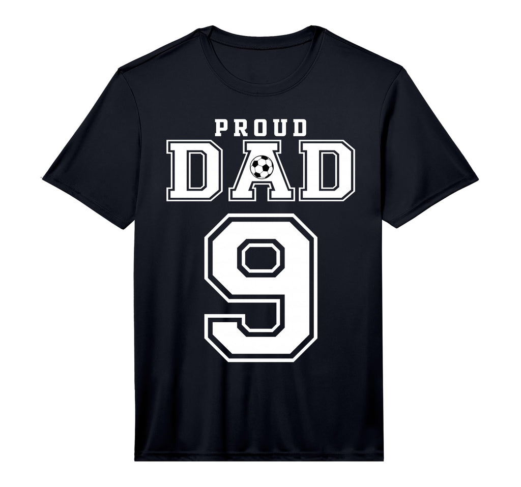 Number 9 Custom Proud Soccer Futbol Dad T-Shirt - Trendy Graphic Men Women - T-Shirt, Sweatshirt, Hoodie