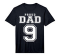 Number 9 Custom Proud Soccer Futbol Dad T-Shirt - Trendy Graphic Men Women - T-Shirt, Sweatshirt, Hoodie