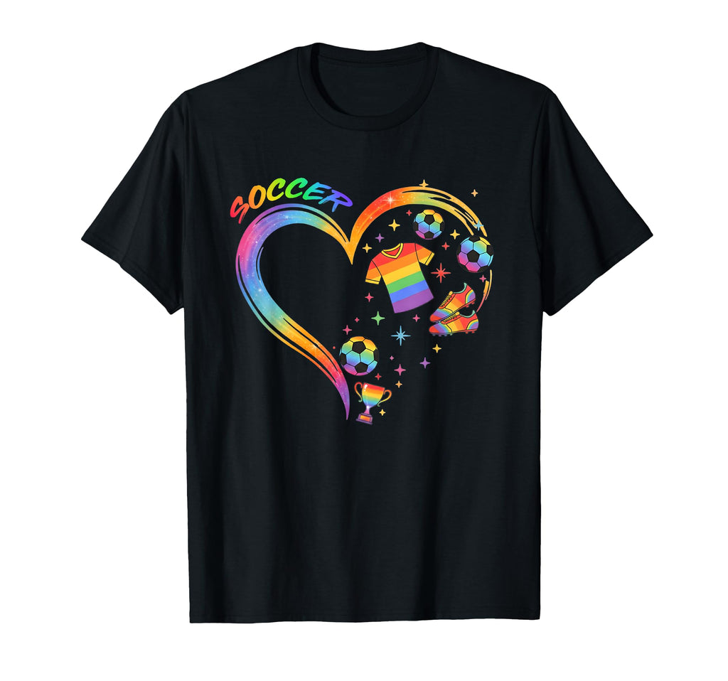 Colorful Watercolor Soccer Heart Soccer T-Shirt - Streetwear Style Unisex - T-Shirt, Sweatshirt, Hoodie