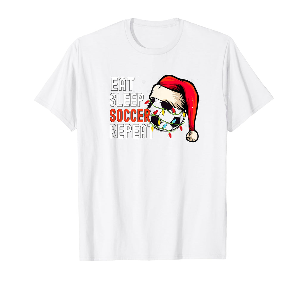 Soccer Santa Hat Funny Soccer Lover T-Shirt - Aesthetic Graphic for Adults - T-Shirt, Sweatshirt, Hoodie