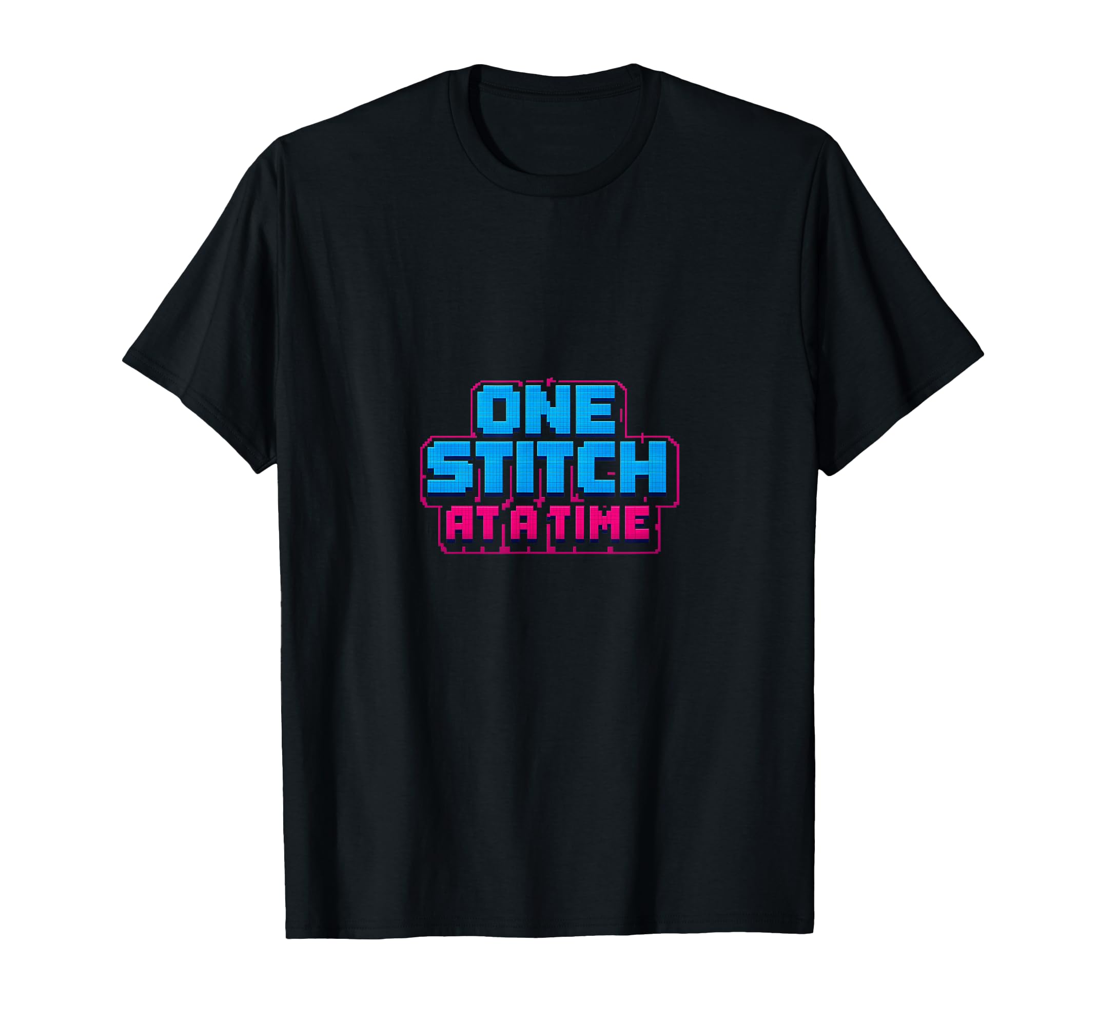 One Stitch Time Embroidery Pixel T-Shirt - Trendy Graphic for Adults - T-Shirt, Sweatshirt, Hoodie