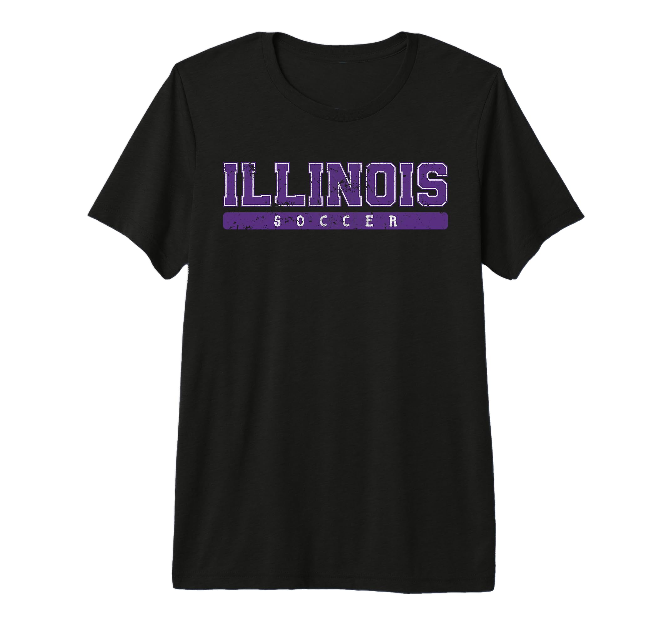 Illinois Soccer Purple Text Tri Blend T-Shirt - Streetwear Style Unisex - T-Shirt, Sweatshirt, Hoodie