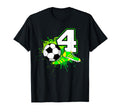 4Th Birthday Soccer Football T-Shirt - Casual Everyday Wear Men Women - T-Shirt, Sweatshirt, Hoodie