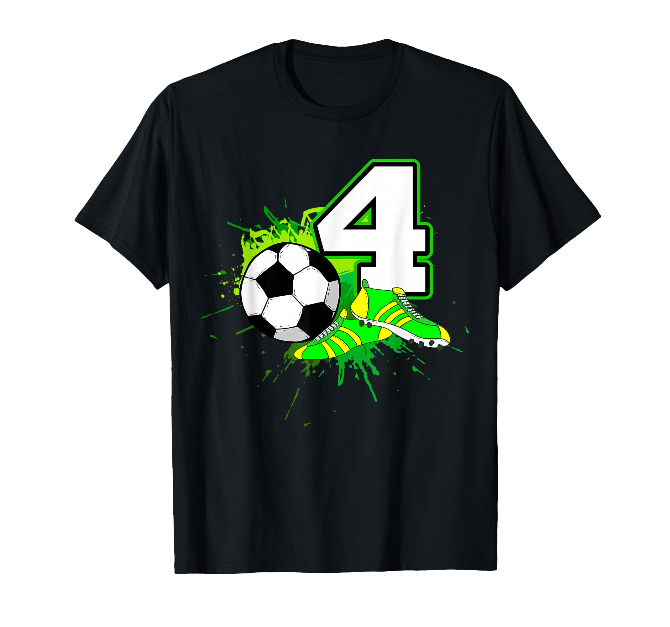 4Th Birthday Soccer Football T-Shirt - Casual Everyday Wear Men Women - T-Shirt, Sweatshirt, Hoodie