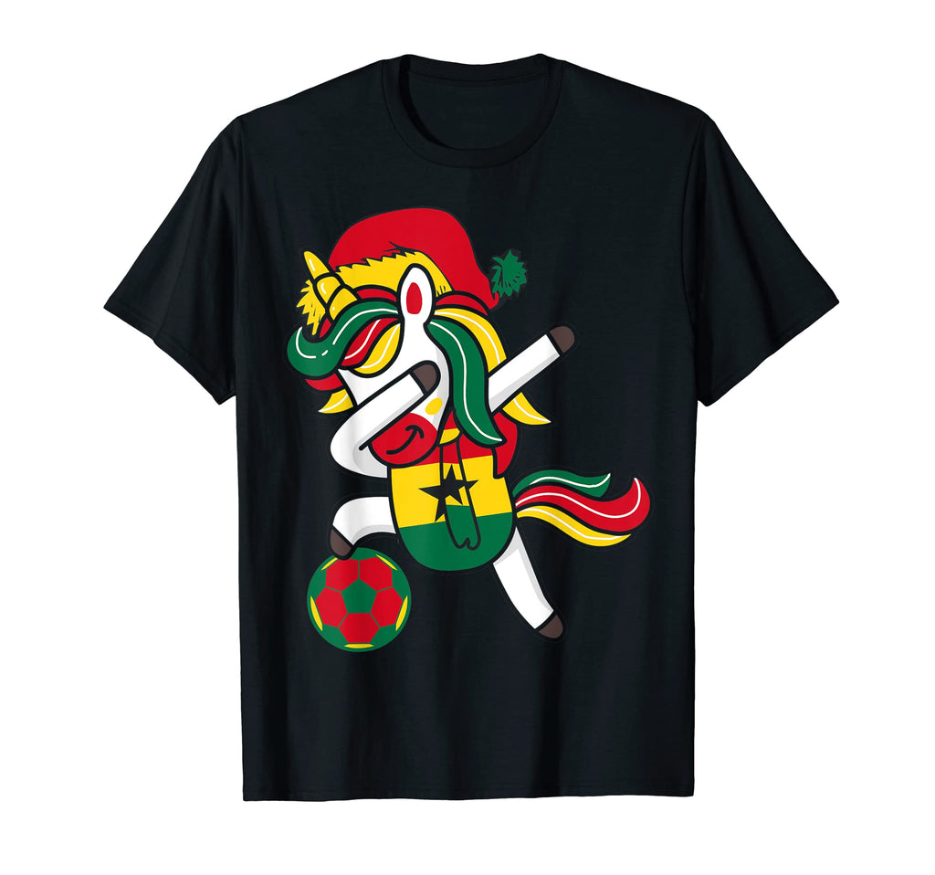 Soccer Dabbing Unicorn Hat Ghana T-Shirt - Casual Everyday Wear Men Women - T-Shirt, Sweatshirt, Hoodie