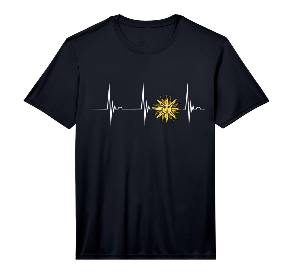 Uruguayan Pride Heartbeat Ekg Pulse T-Shirt - Minimalist Print for Adults - T-Shirt, Sweatshirt, Hoodie