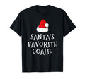Santas Favorite Goalie Hat Goalkeeper T-Shirt - Aesthetic Graphic Unisex - T-Shirt, Sweatshirt, Hoodie
