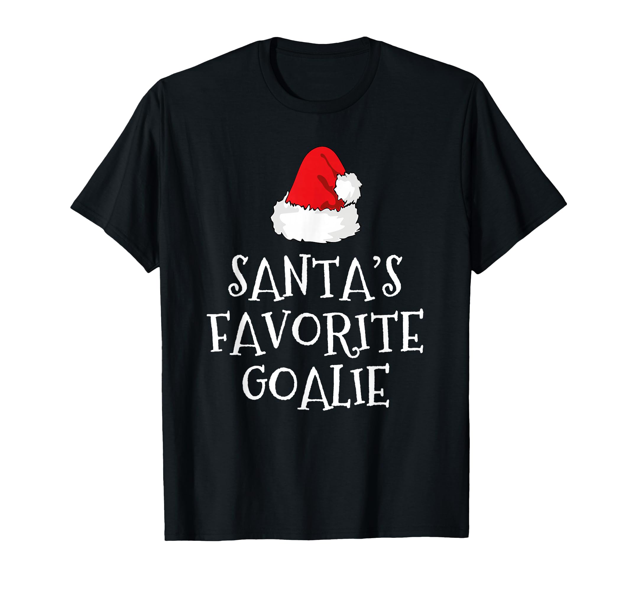 Santas Favorite Goalie Hat Goalkeeper T-Shirt - Aesthetic Graphic Unisex - T-Shirt, Sweatshirt, Hoodie