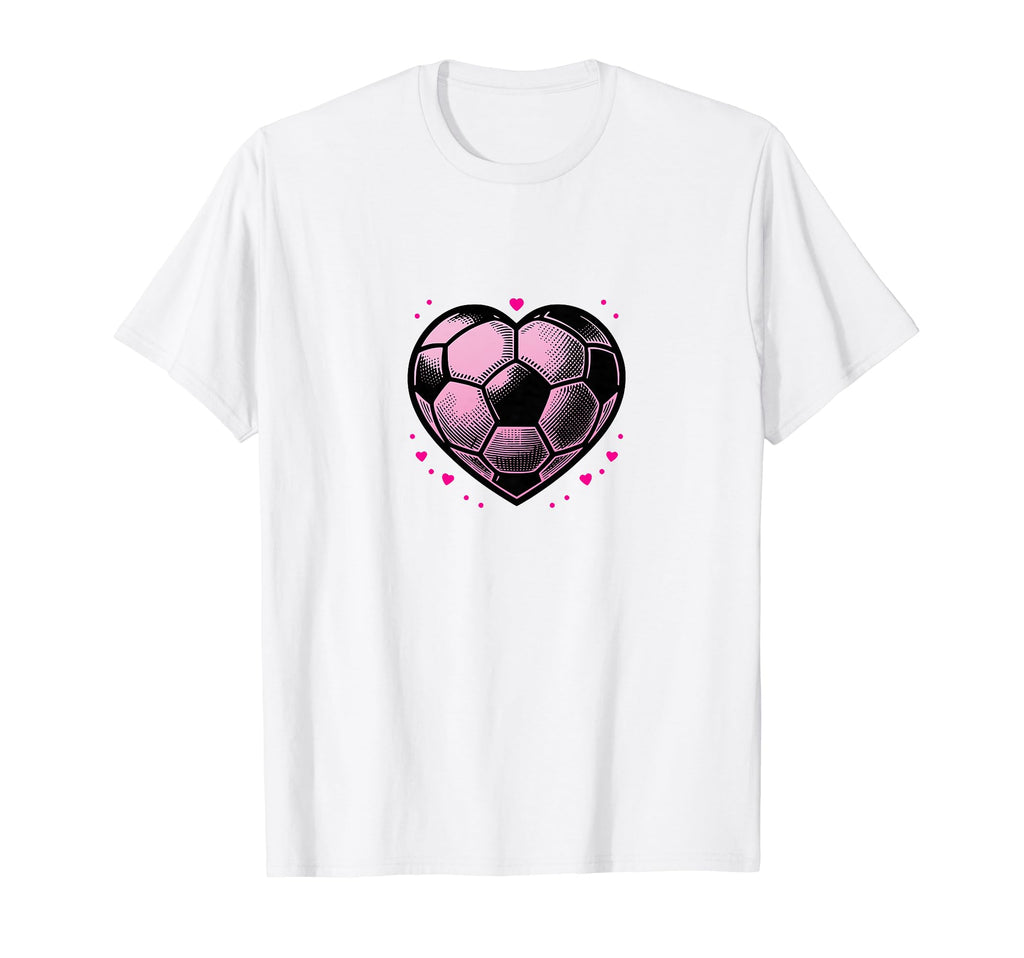 Soccer Ball Hearts Mom Fan Casual T-Shirt - Unique Graphic for Adults - T-Shirt, Sweatshirt, Hoodie