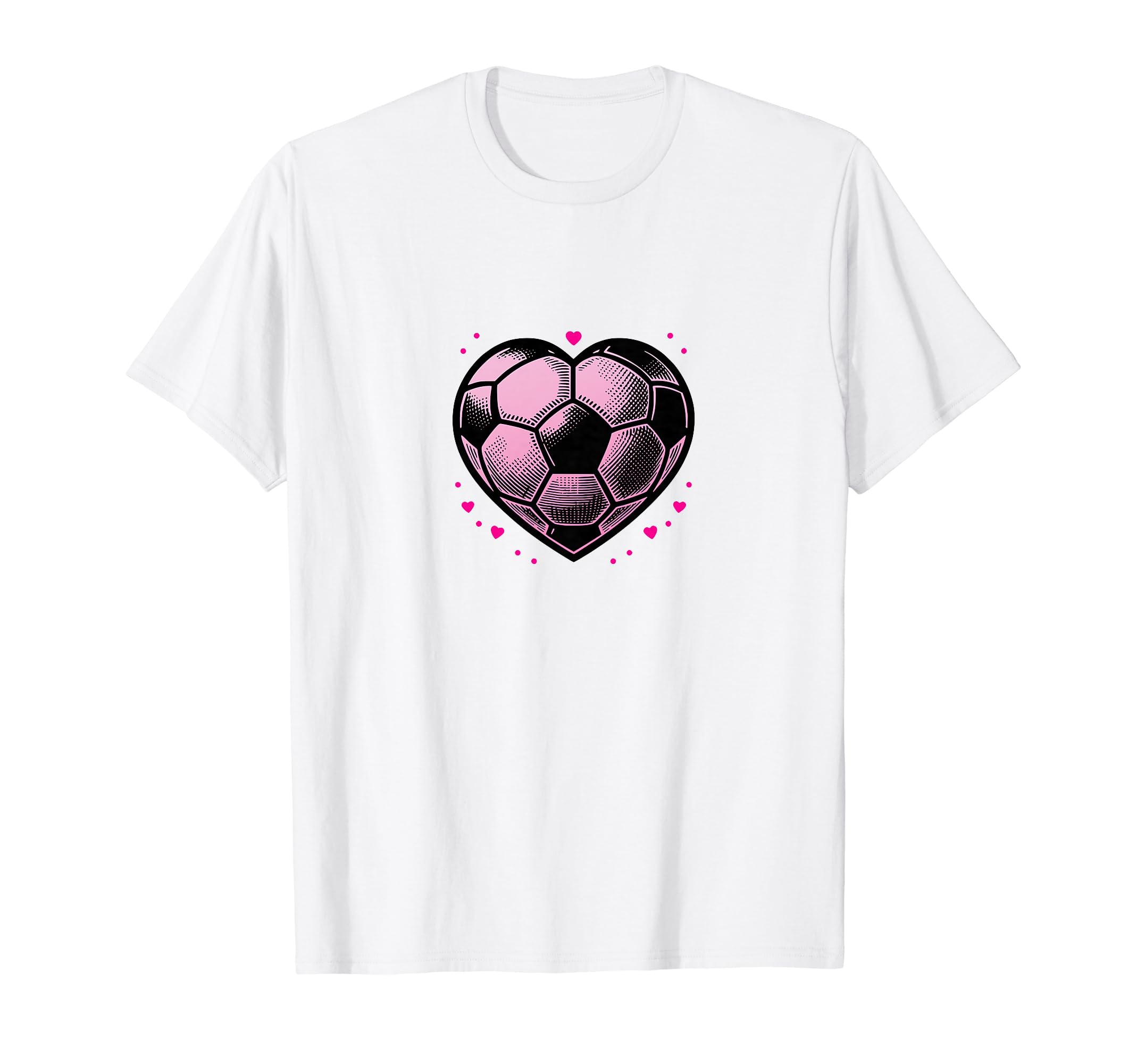 Soccer Ball Hearts Mom Fan Casual T-Shirt - Unique Graphic for Adults - T-Shirt, Sweatshirt, Hoodie