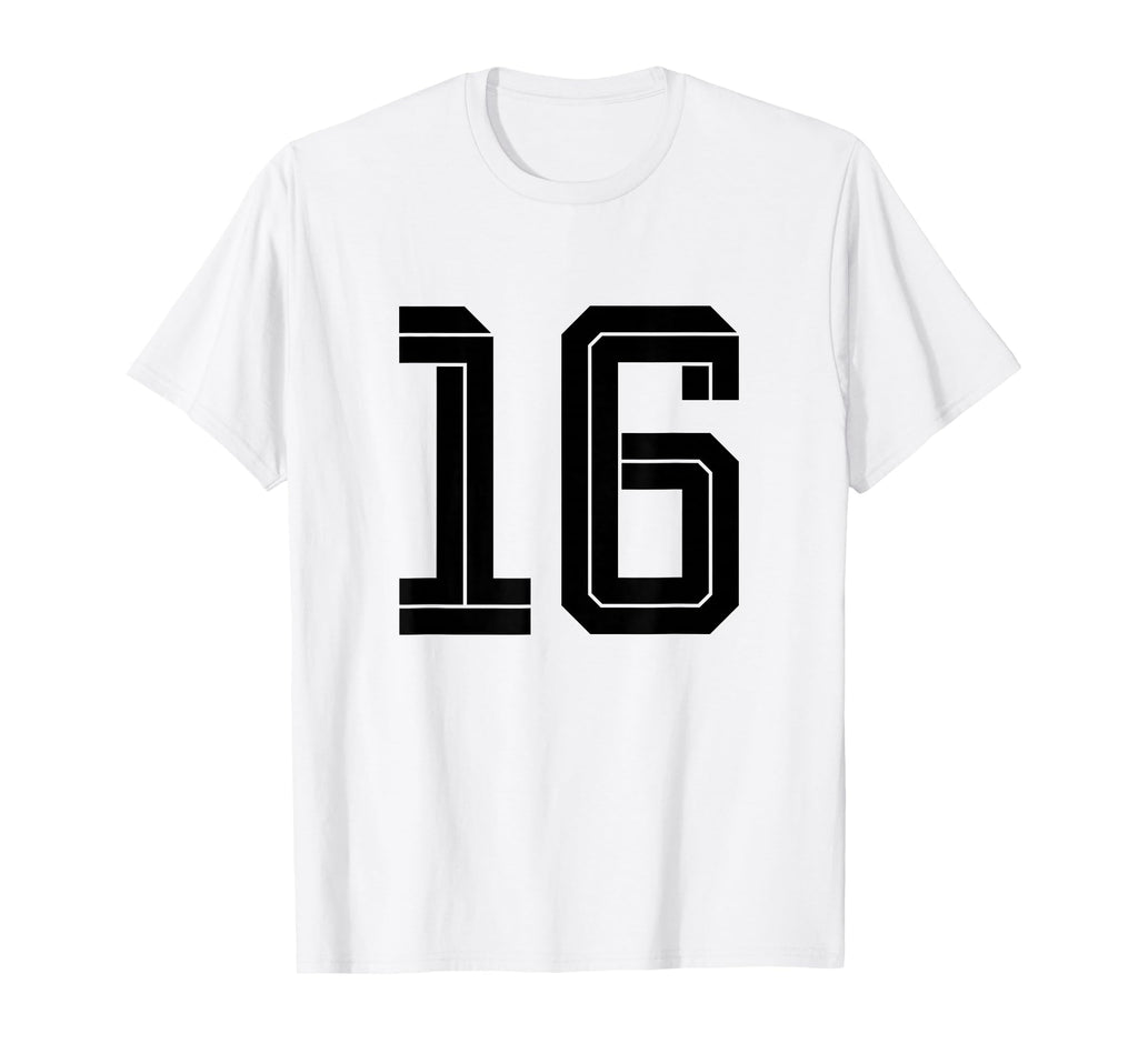 16 White Number 16 Sports Fan Soccer T-Shirt - Streetwear Style Men Women - T-Shirt, Sweatshirt, Hoodie