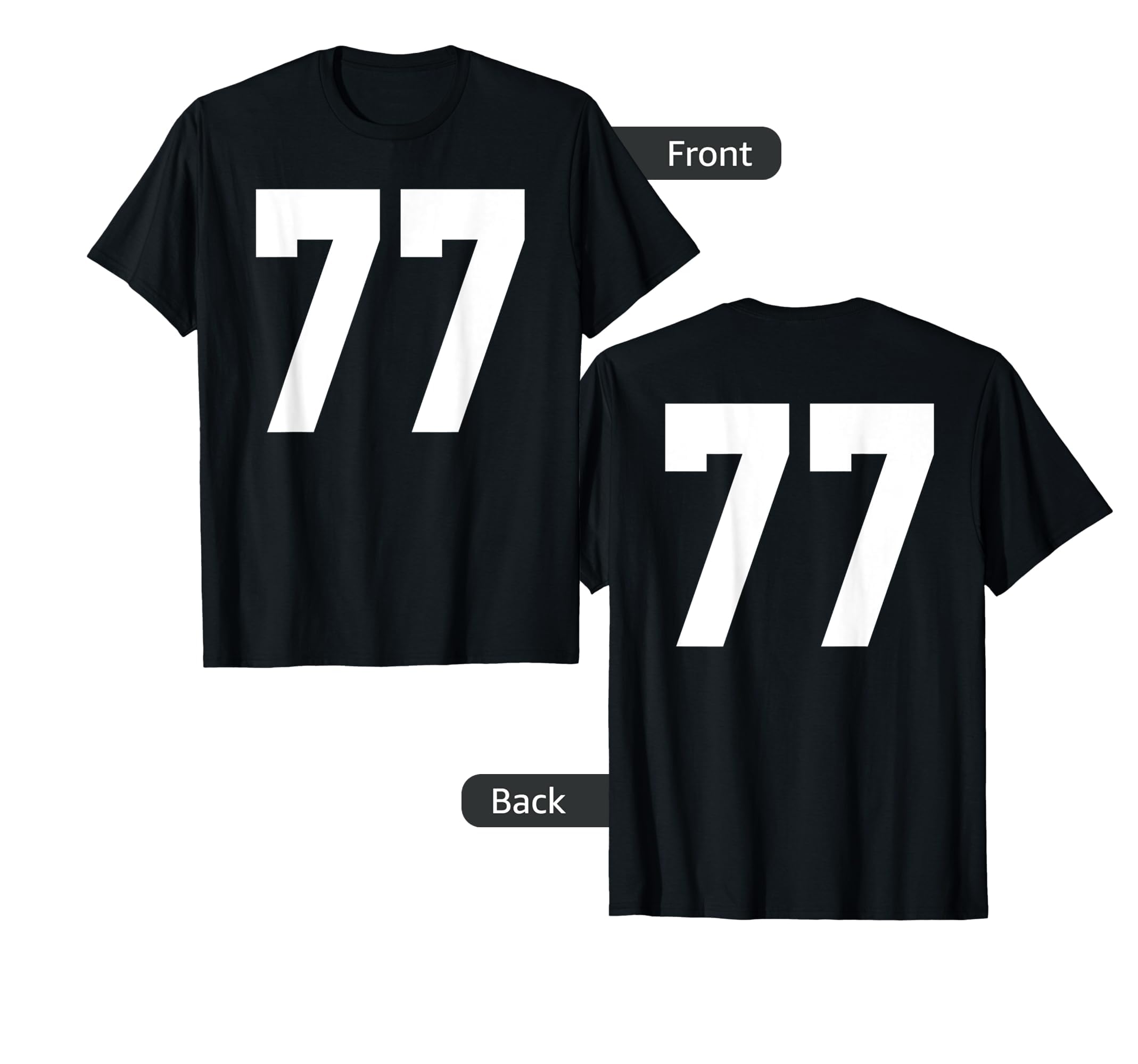 77 Team Sports Jersey Front Back T-Shirt - Trendy Graphic for Adults - T-Shirt, Sweatshirt, Hoodie