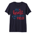 My Heart Is Field Soccer Mom Soccer T-Shirt - Minimalist Print Men Women - T-Shirt, Sweatshirt, Hoodie
