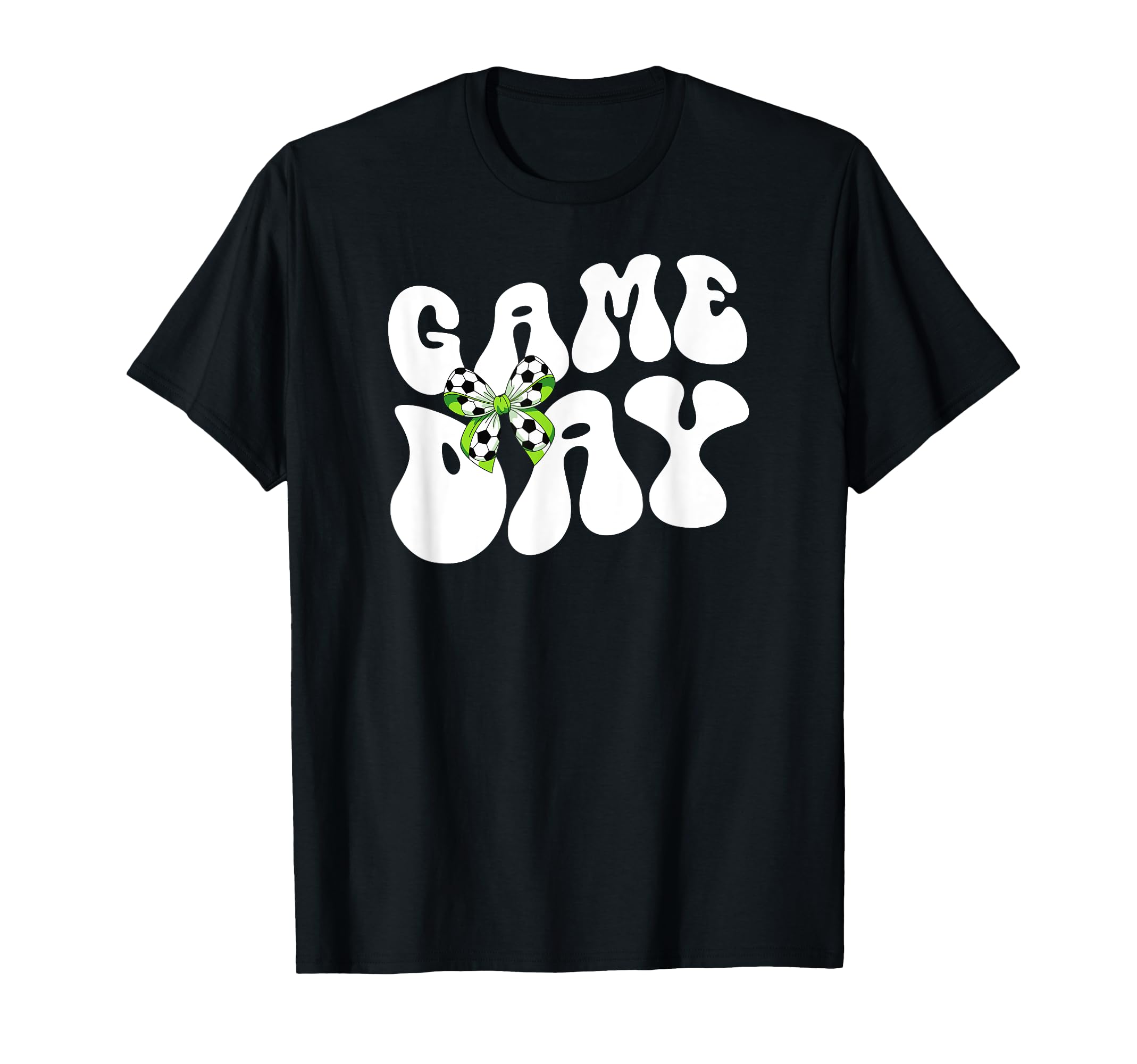 Groovy Soccer Game Day Bow Game Day T-Shirt - Minimalist Print for Adults - T-Shirt, Sweatshirt, Hoodie