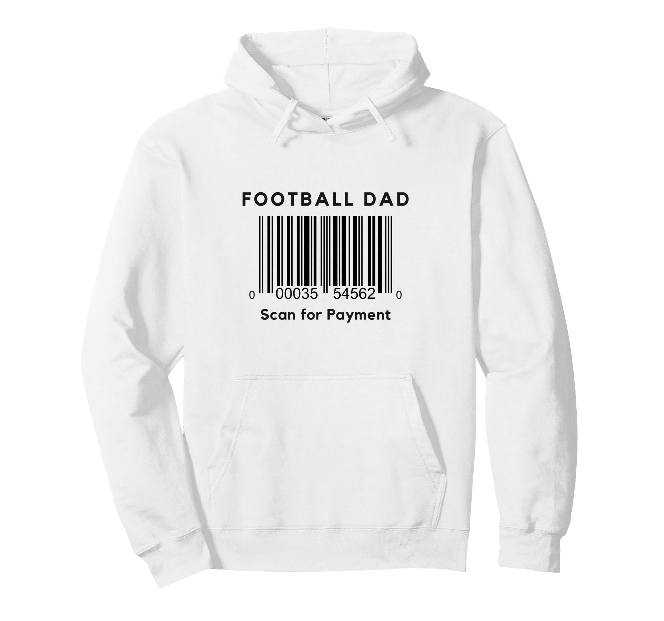 Funny Football Dad Scan Payment Barcode Hoodie - Unique Graphic for Adults - T-Shirt, Sweatshirt, Hoodie
