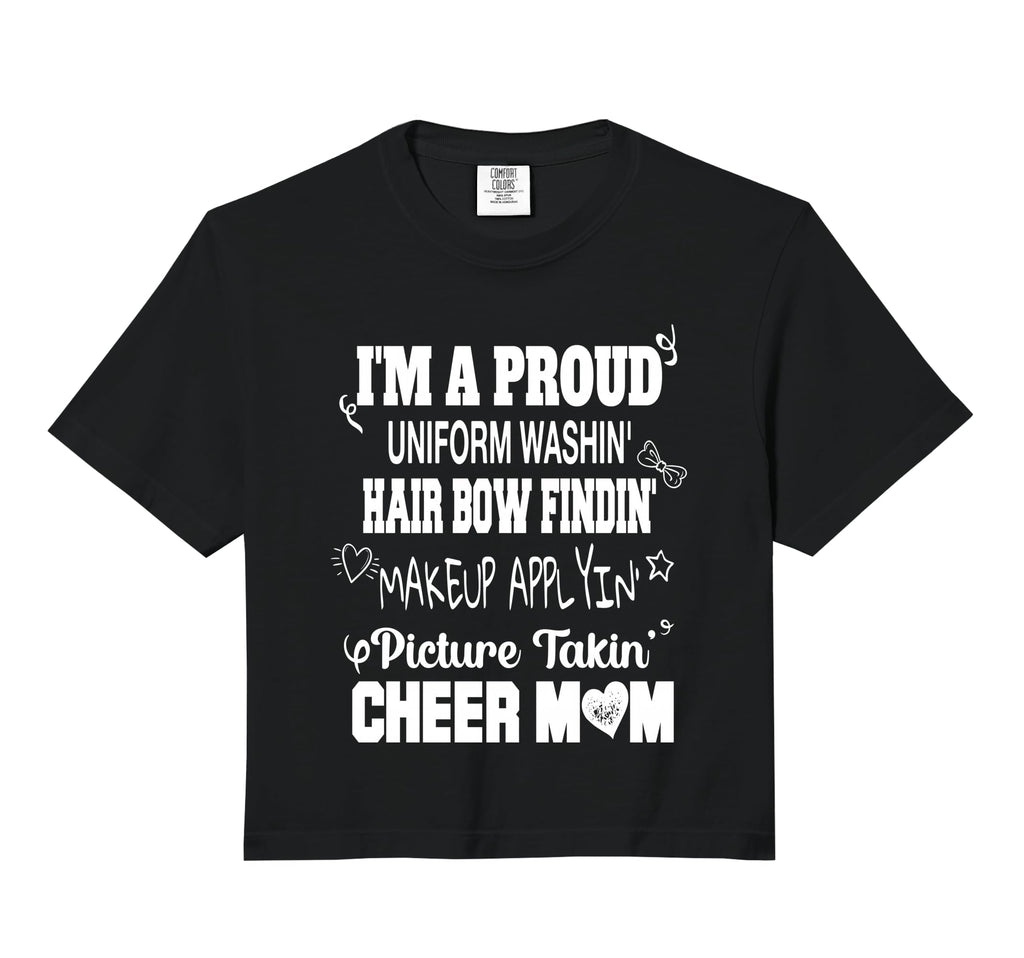 Proud Cheer Mom Cheerleader T-Shirt - Graphic Print for Adults - T-Shirt, Sweatshirt, Hoodie