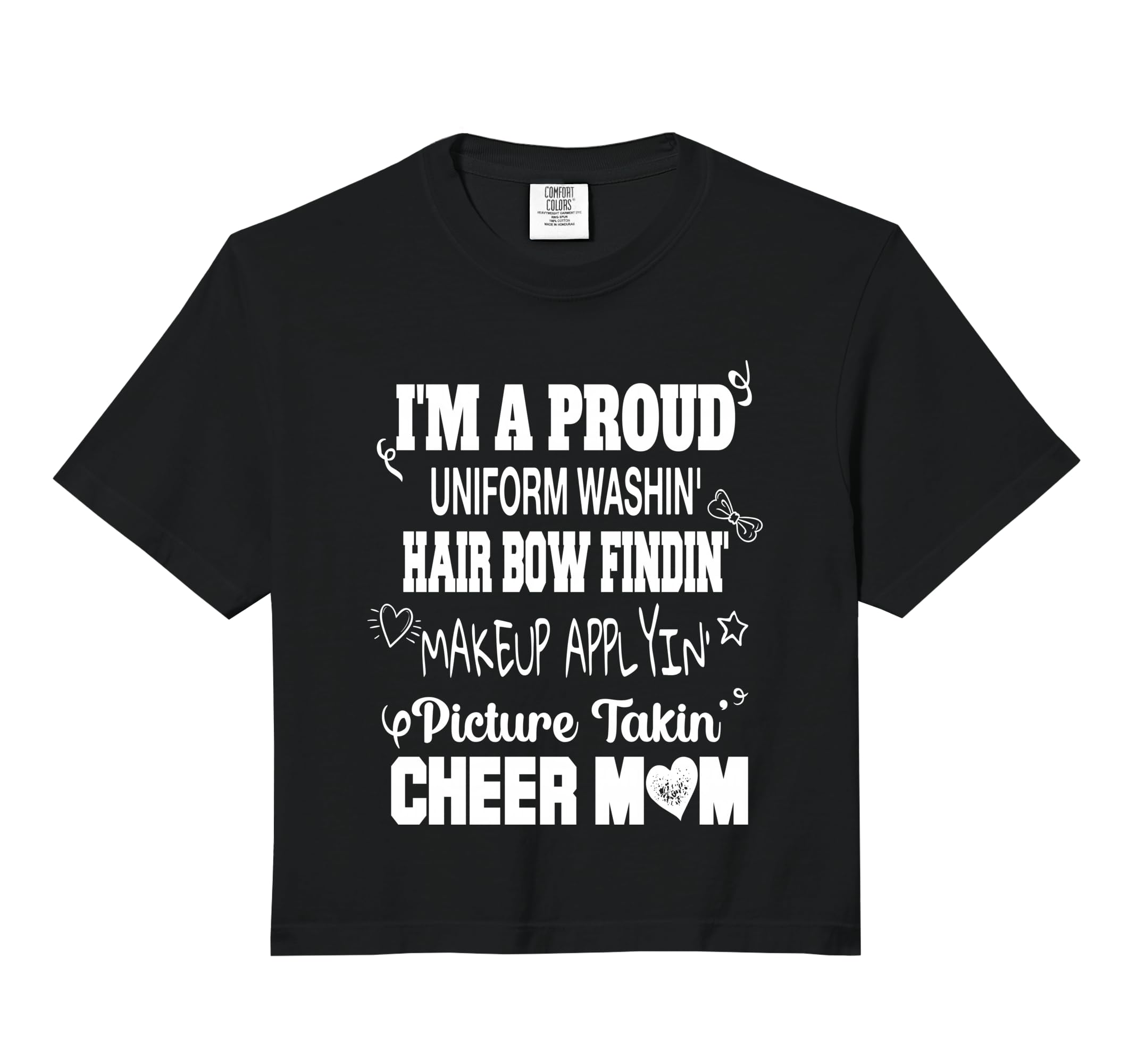 Proud Cheer Mom Cheerleader T-Shirt - Graphic Print for Adults - T-Shirt, Sweatshirt, Hoodie