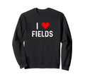 I Love Fields Heart Distressed Sweatshirt - Unique Graphic for Adults - T-Shirt, Sweatshirt, Hoodie