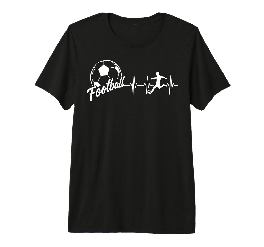Football Heartbeat Soccer Player T-Shirt - Minimalist Print for Adults - T-Shirt, Sweatshirt, Hoodie