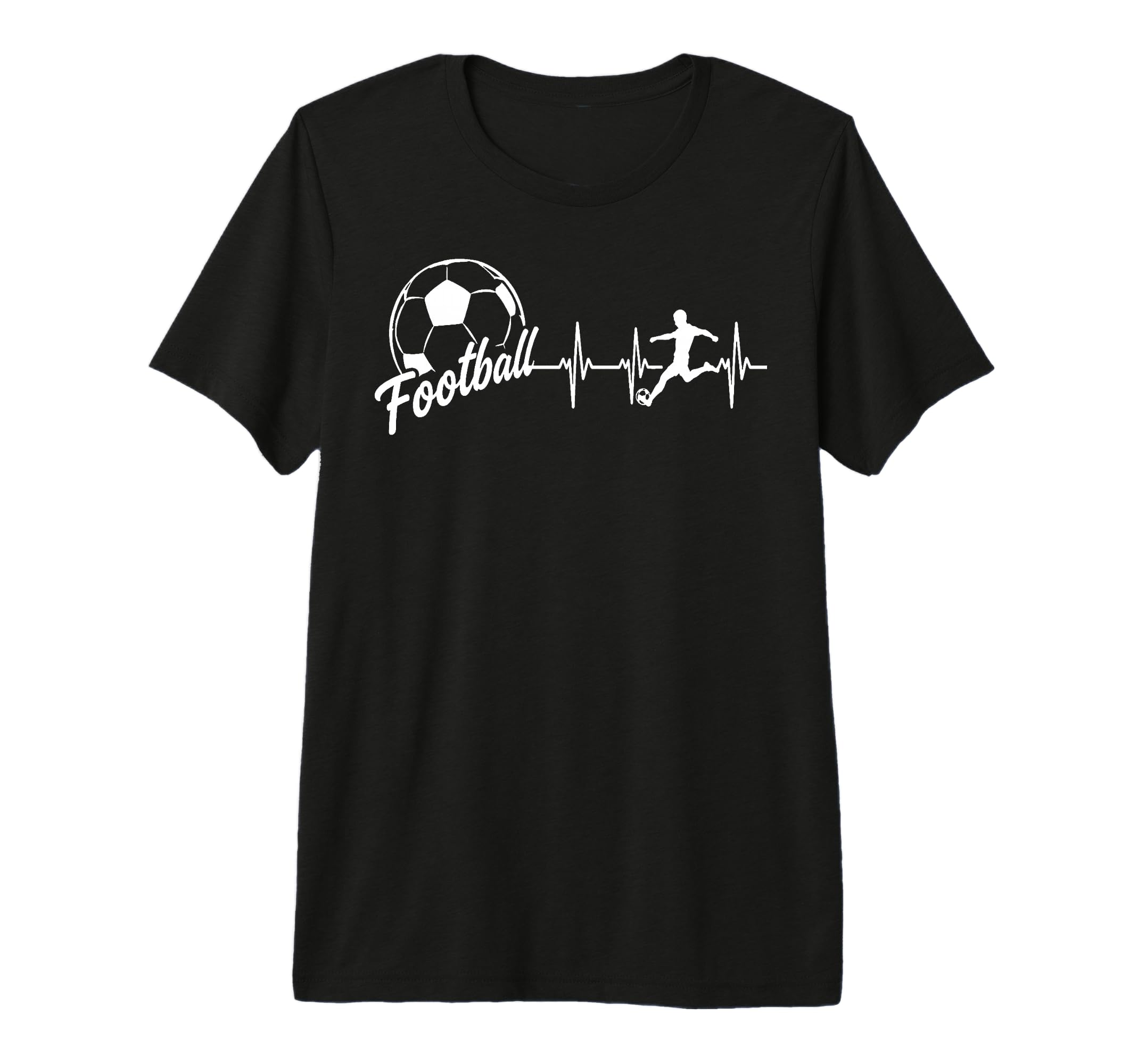 Football Heartbeat Soccer Player T-Shirt - Minimalist Print for Adults - T-Shirt, Sweatshirt, Hoodie