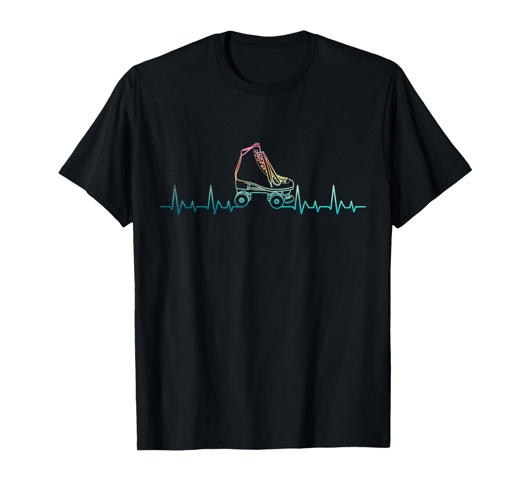 Roller Skating Skate Heartbeat T-Shirt - Minimalist Print Men Women - T-Shirt, Sweatshirt, Hoodie