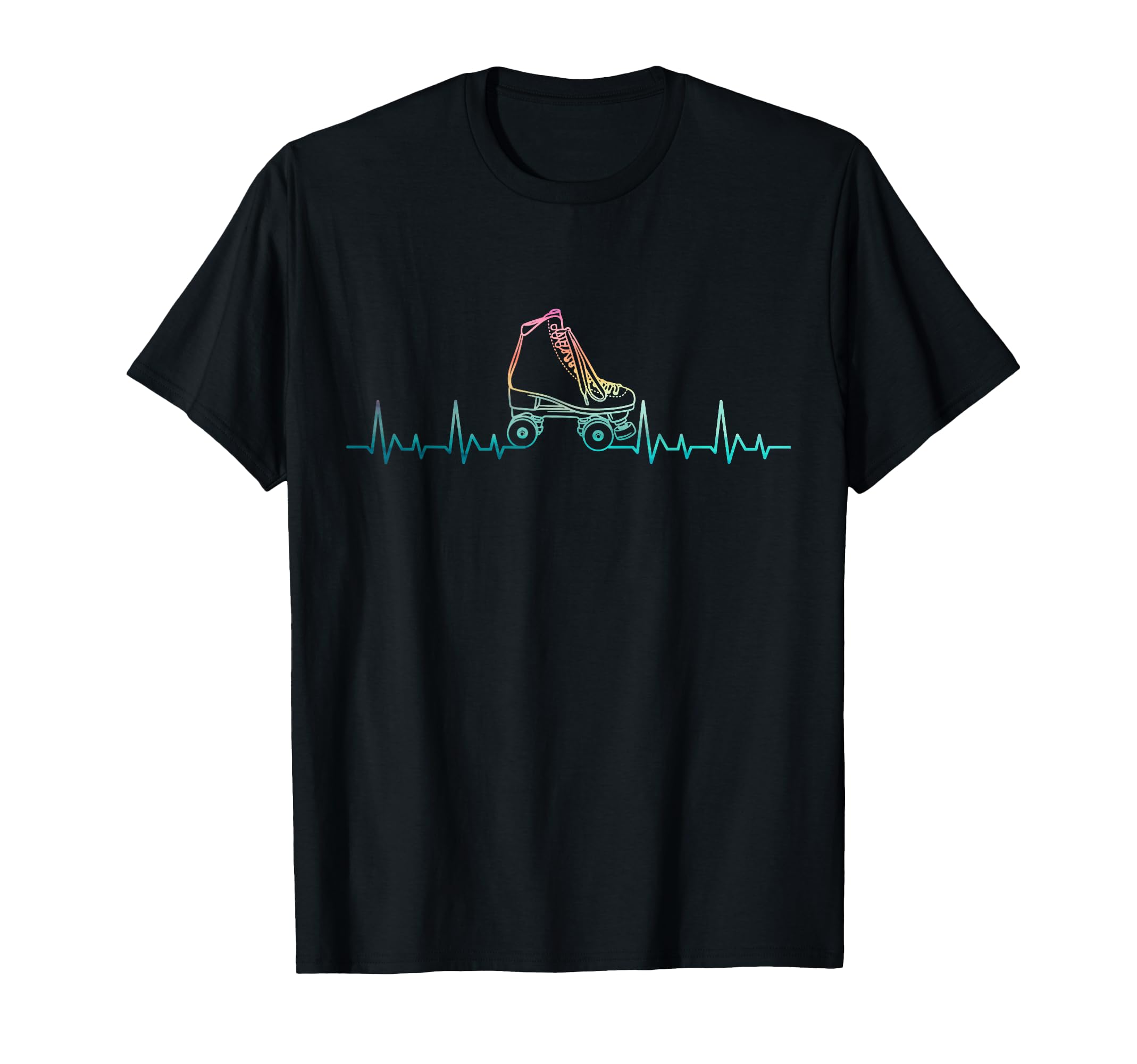 Roller Skating Skate Heartbeat T-Shirt - Minimalist Print Men Women - T-Shirt, Sweatshirt, Hoodie