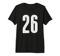 26 White Number 26 Sports Fan Soccer Tri T-Shirt - Novelty Apparel Unisex - T-Shirt, Sweatshirt, Hoodie