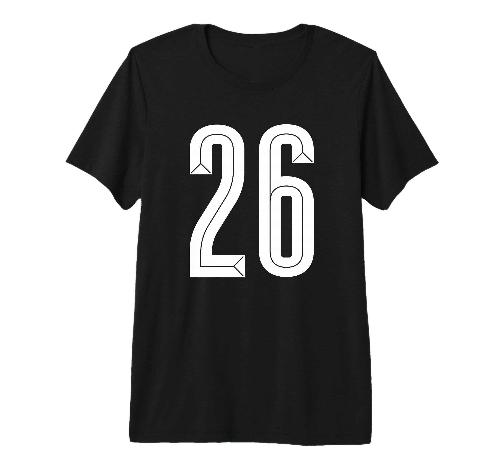 26 White Number 26 Sports Fan Soccer Tri T-Shirt - Novelty Apparel Unisex - T-Shirt, Sweatshirt, Hoodie