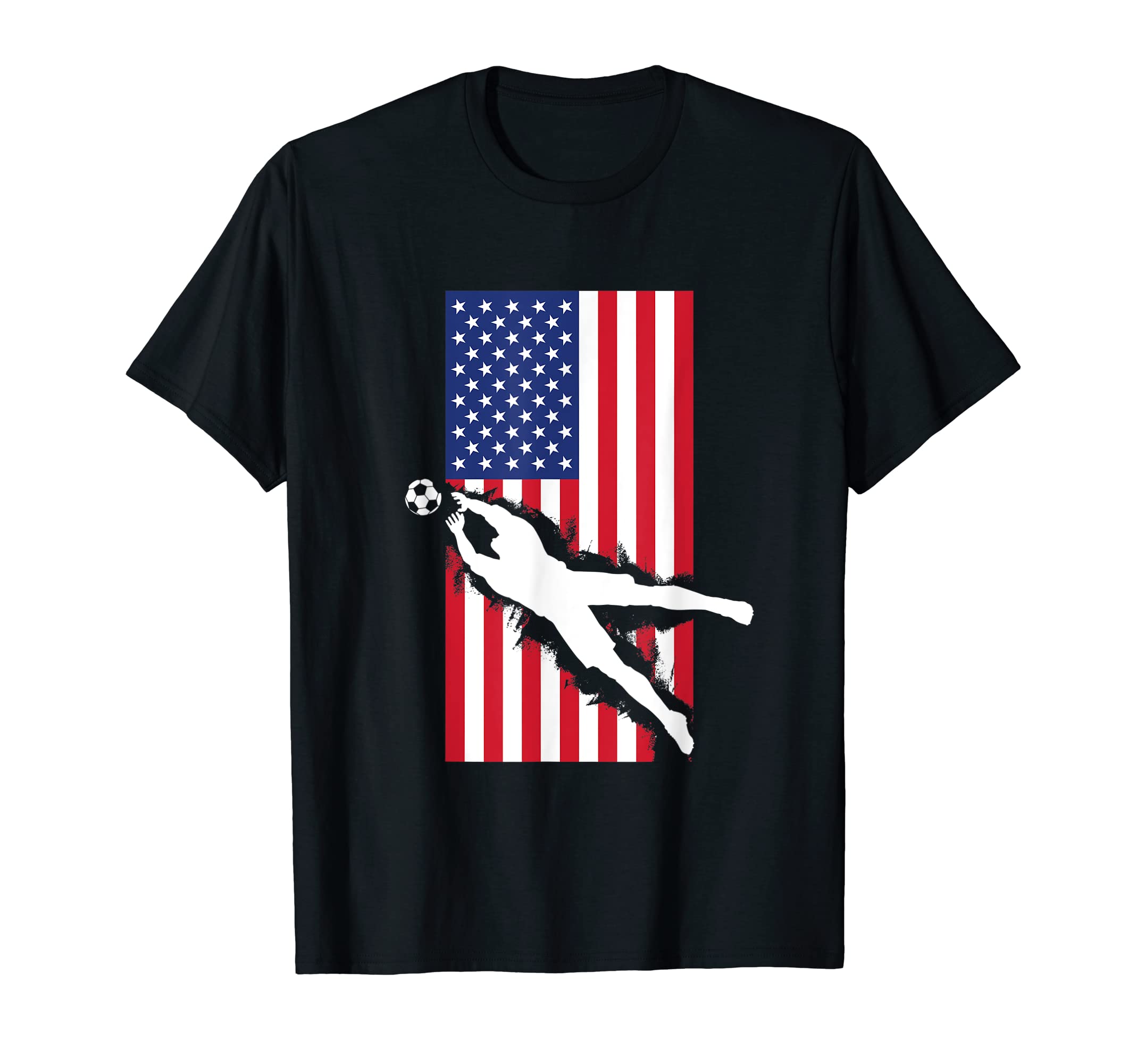 Soccer Goalie American Flag T-Shirt - Minimalist Print Unisex - T-Shirt, Sweatshirt, Hoodie