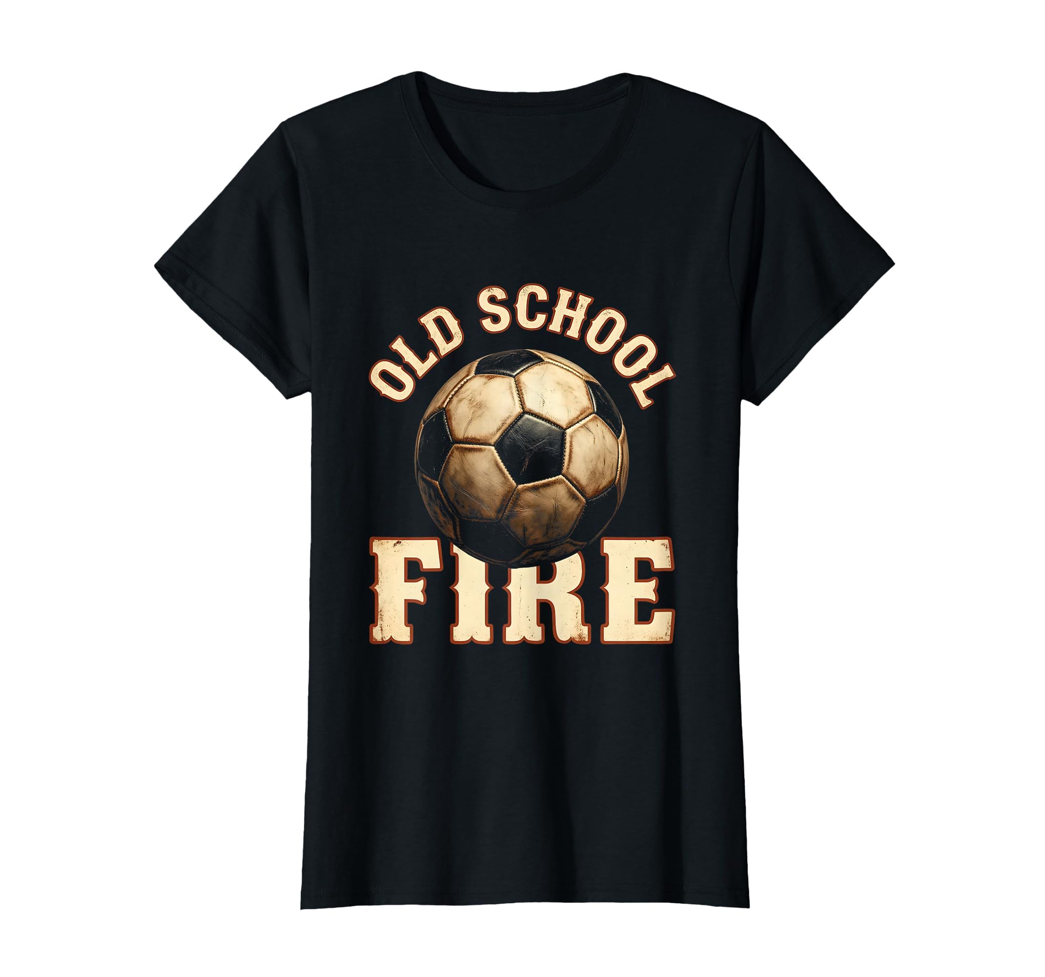 Old School Fire Soccer Ball T-Shirt - Novelty Apparel Unisex - T-Shirt, Sweatshirt, Hoodie