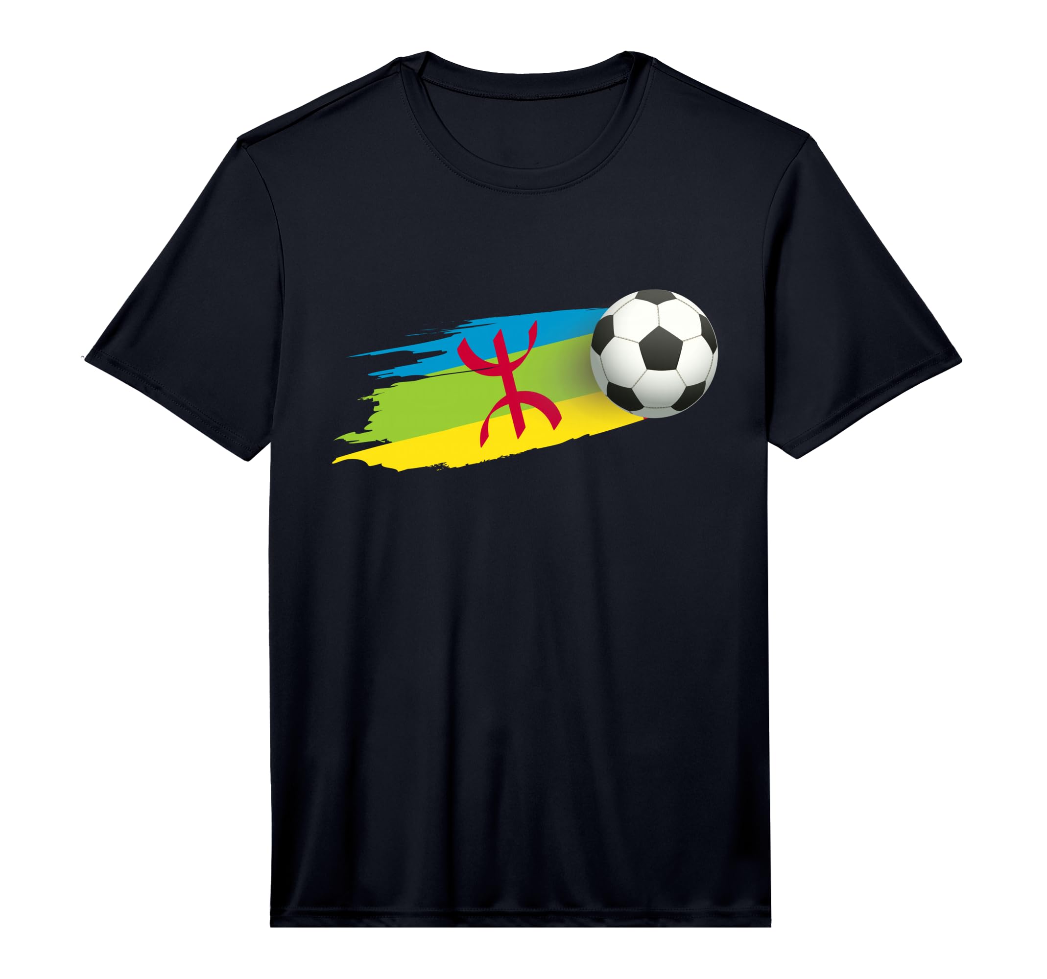 Amazigh Soccer Ball Amazigh Flag Jersey T-Shirt - Graphic Print for Adults - T-Shirt, Sweatshirt, Hoodie