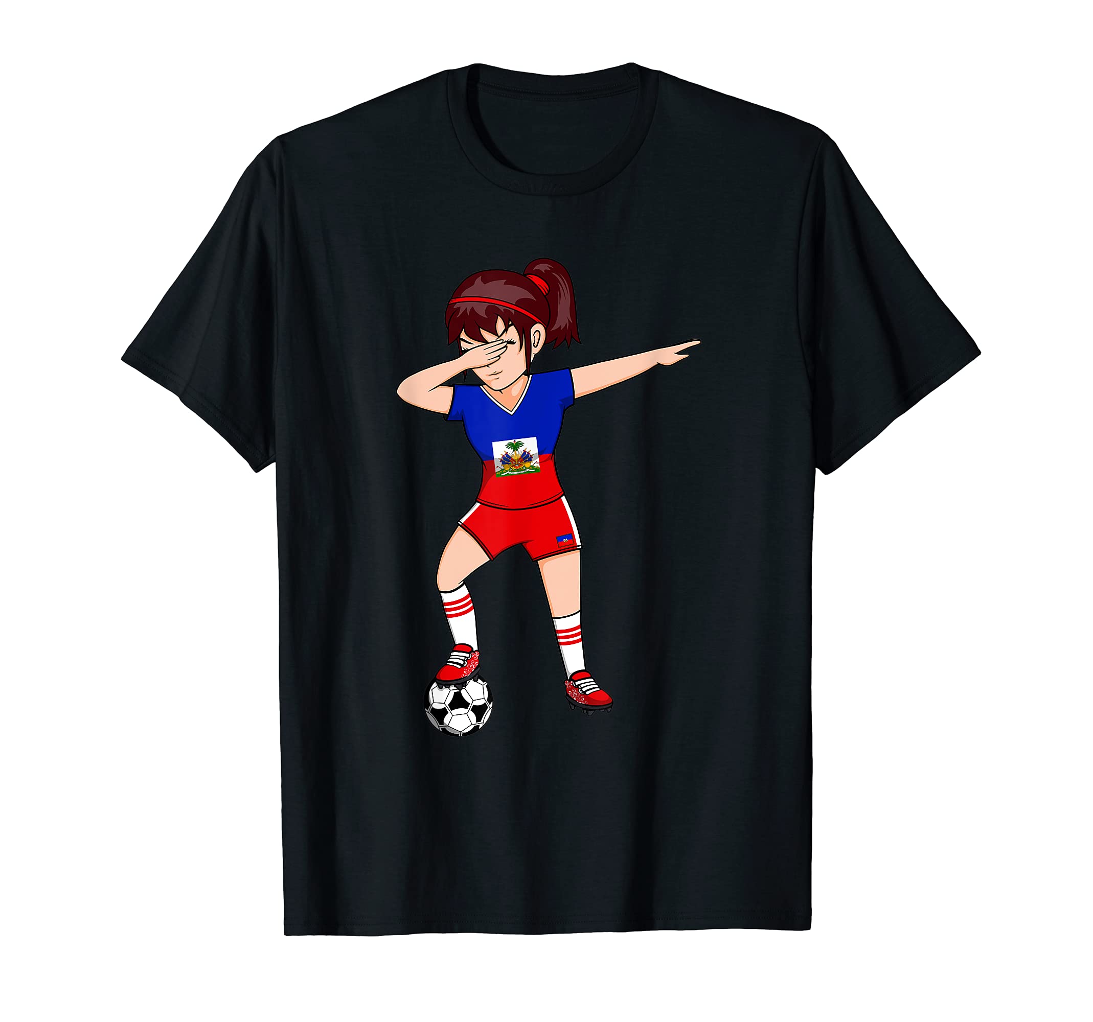 Dabbing Soccer Haiti Jersey Haitian T-Shirt - Aesthetic Graphic for Adults - T-Shirt, Sweatshirt, Hoodie