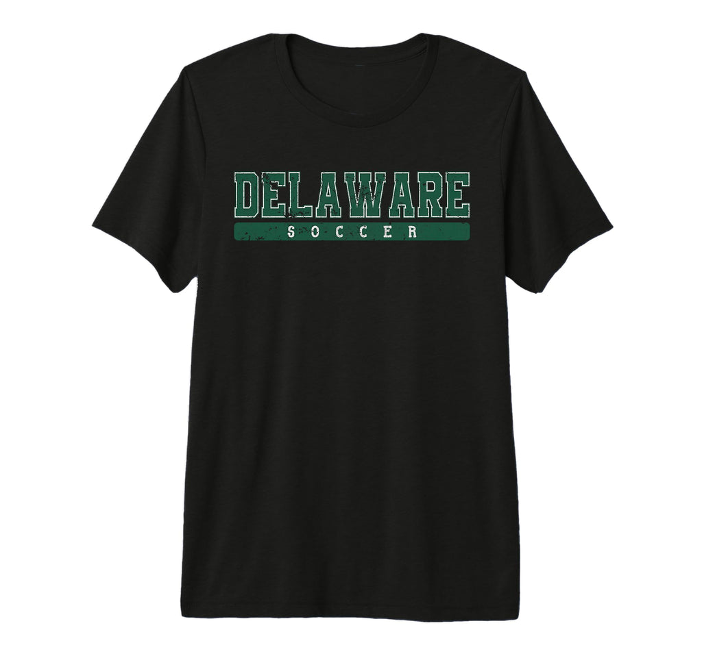 Delaware Soccer Green Text Tri Blend T-Shirt - Unique Graphic Men Women - T-Shirt, Sweatshirt, Hoodie