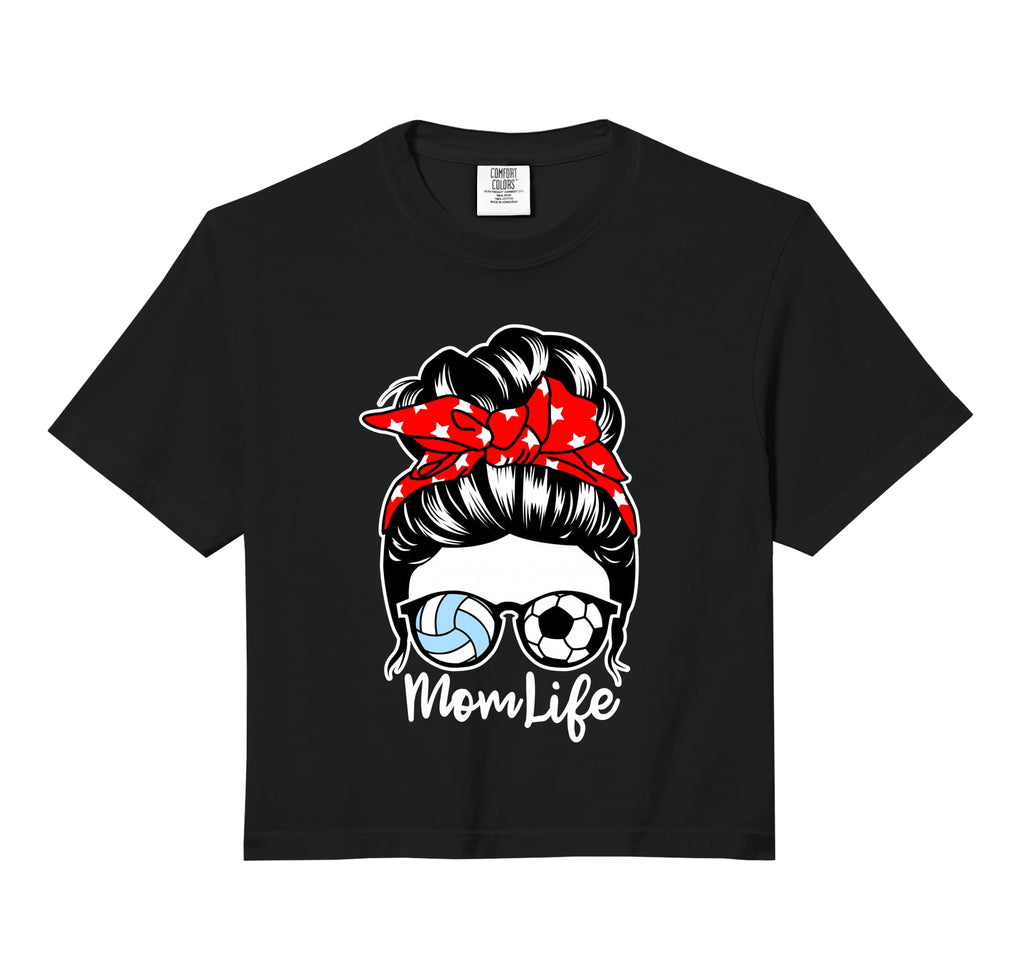 Mom Life Messy Bun Hair Soccer Hoodie - Unique Graphic for Adults - T-Shirt, Sweatshirt, Hoodie