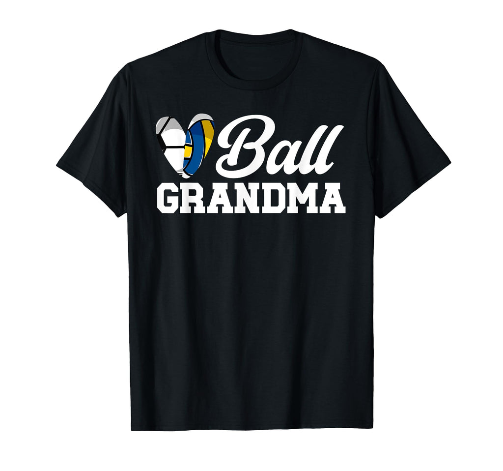 Ball Grandma Heart Volleyball Soccer Grandma T-Shirt - Graphic Print Unisex - T-Shirt, Sweatshirt, Hoodie