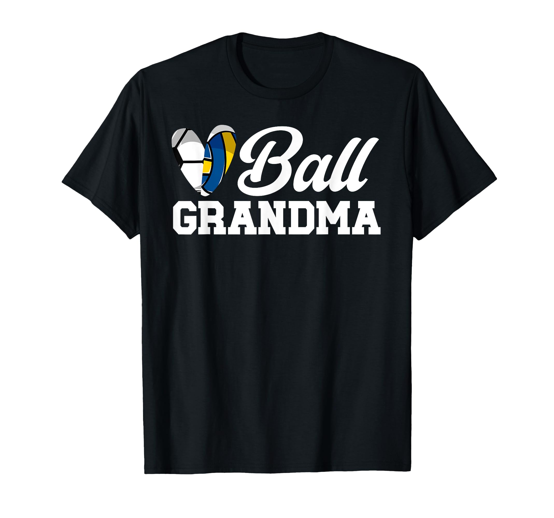 Ball Grandma Heart Volleyball Soccer Grandma T-Shirt - Graphic Print Unisex - T-Shirt, Sweatshirt, Hoodie