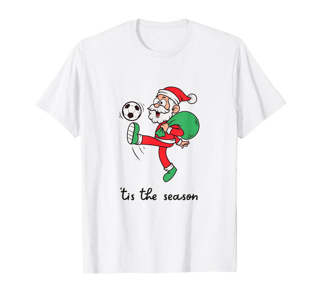 Fun Santa Footballer Soccer Player Tis T-Shirt - Graphic Print for Adults - T-Shirt, Sweatshirt, Hoodie