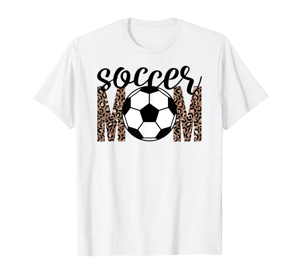 Soccer Mom Trendy Leopard Game Day Mama T-Shirt - Graphic Print Unisex - T-Shirt, Sweatshirt, Hoodie