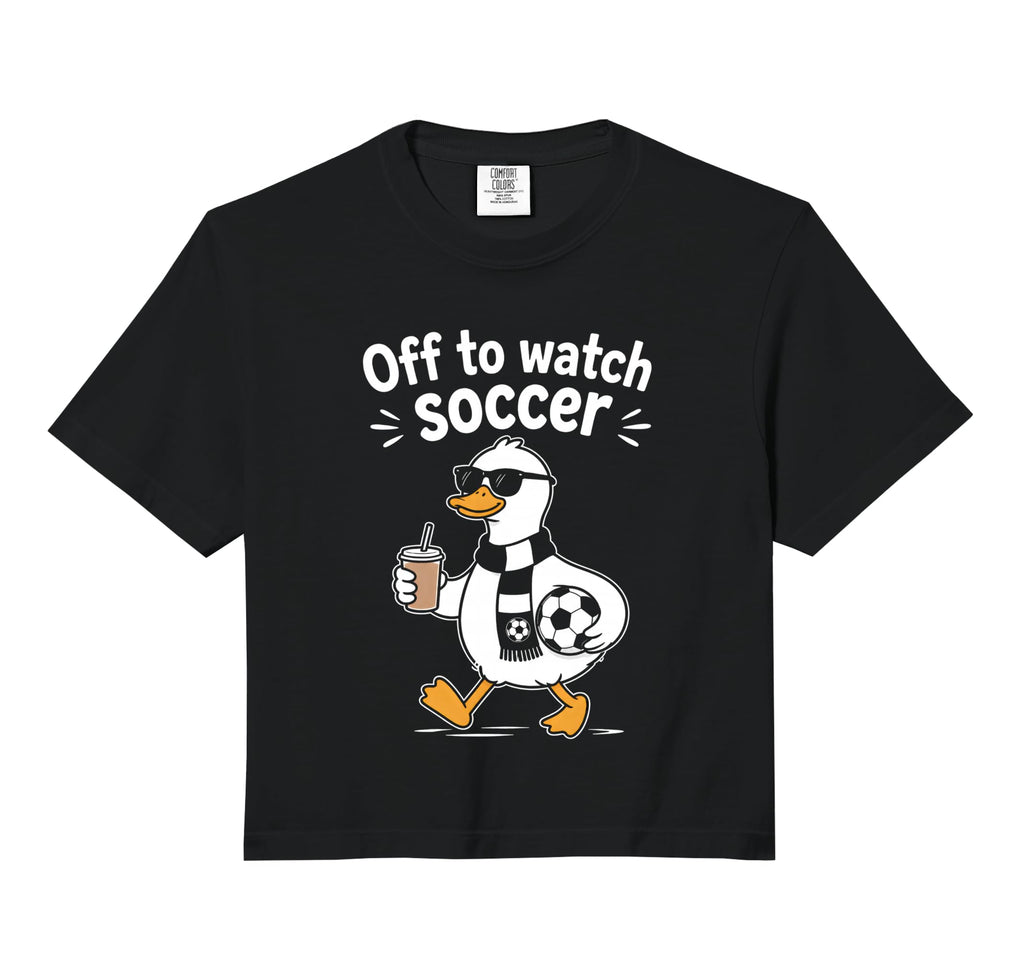 Off To Watch Soccer Mom Goose Drinking Sweatshirt - Graphic Print Unisex - T-Shirt, Sweatshirt, Hoodie