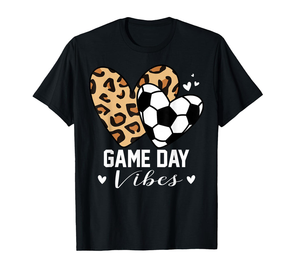 Game Day Vibes Funny Soccer Mom Leopard T-Shirt - Graphic Print Unisex - T-Shirt, Sweatshirt, Hoodie