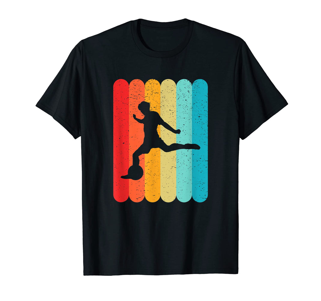 Soccer Player Silhouette Lines 80S T-Shirt - Aesthetic Graphic for Adults - T-Shirt, Sweatshirt, Hoodie