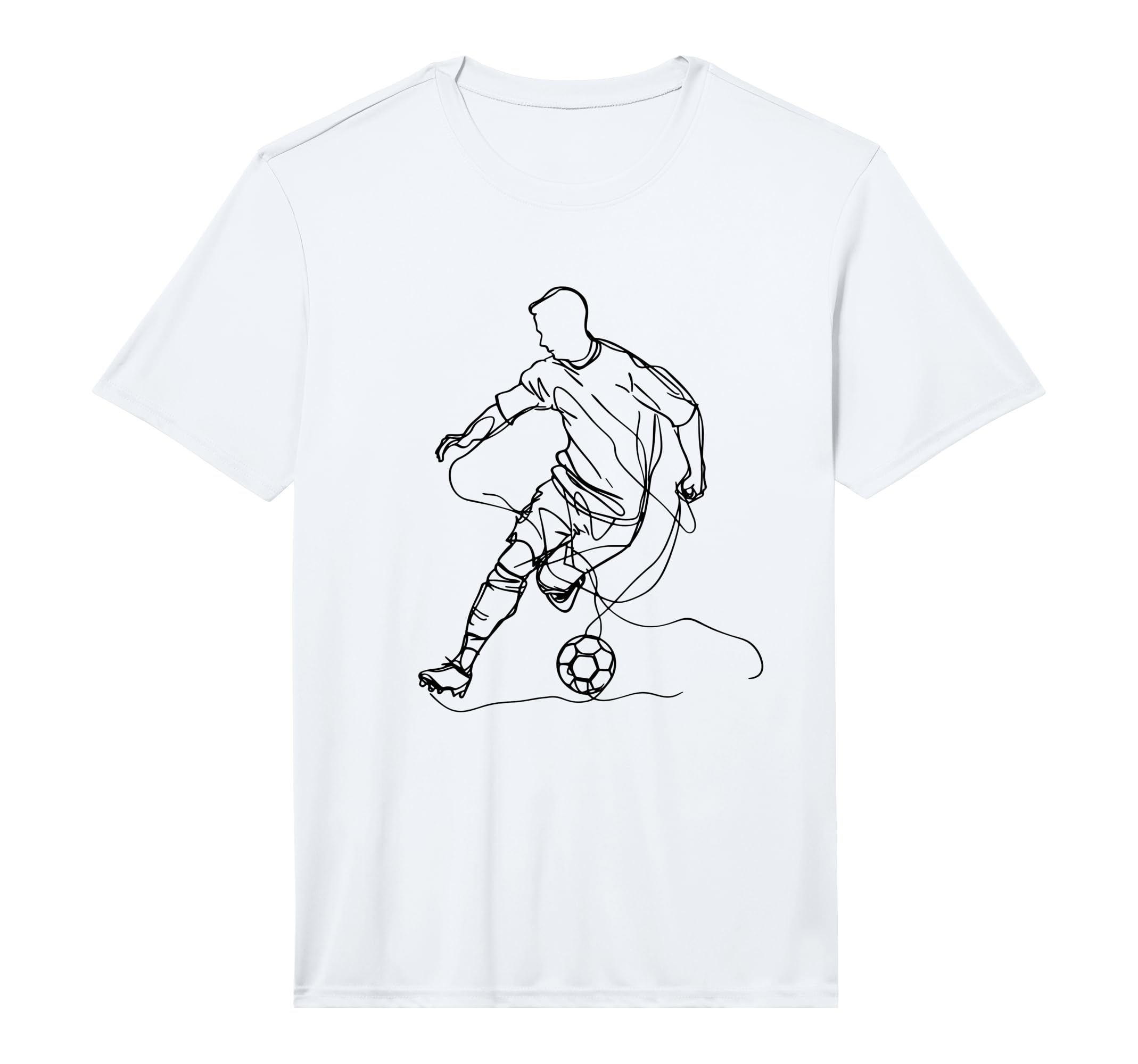 Football Player Drawing Football T-Shirt - Minimalist Print for Adults - T-Shirt, Sweatshirt, Hoodie