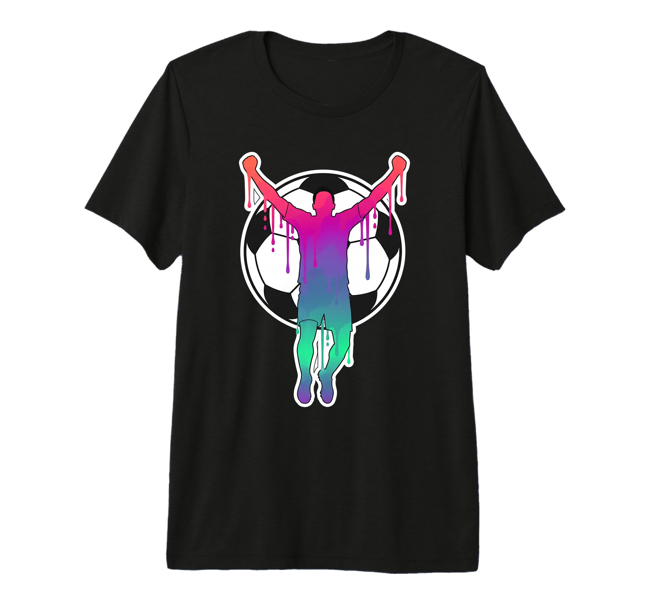 Soccer Player Celebration Silhouette T-Shirt - Custom Art Print Men Women - T-Shirt, Sweatshirt, Hoodie