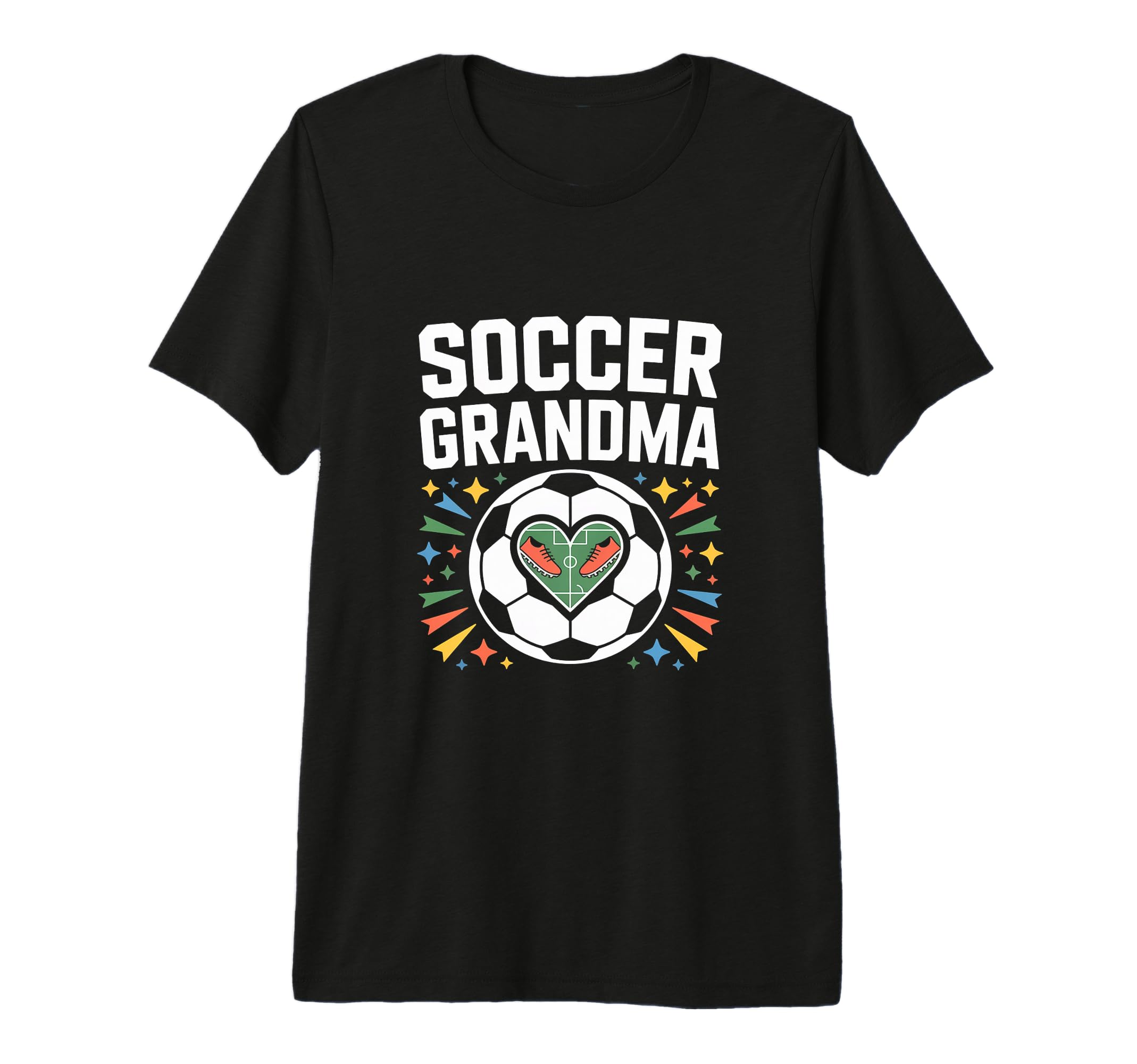 Soccer Grandma Heart Field Cleats Tri T-Shirt - Trendy Graphic for Adults - T-Shirt, Sweatshirt, Hoodie